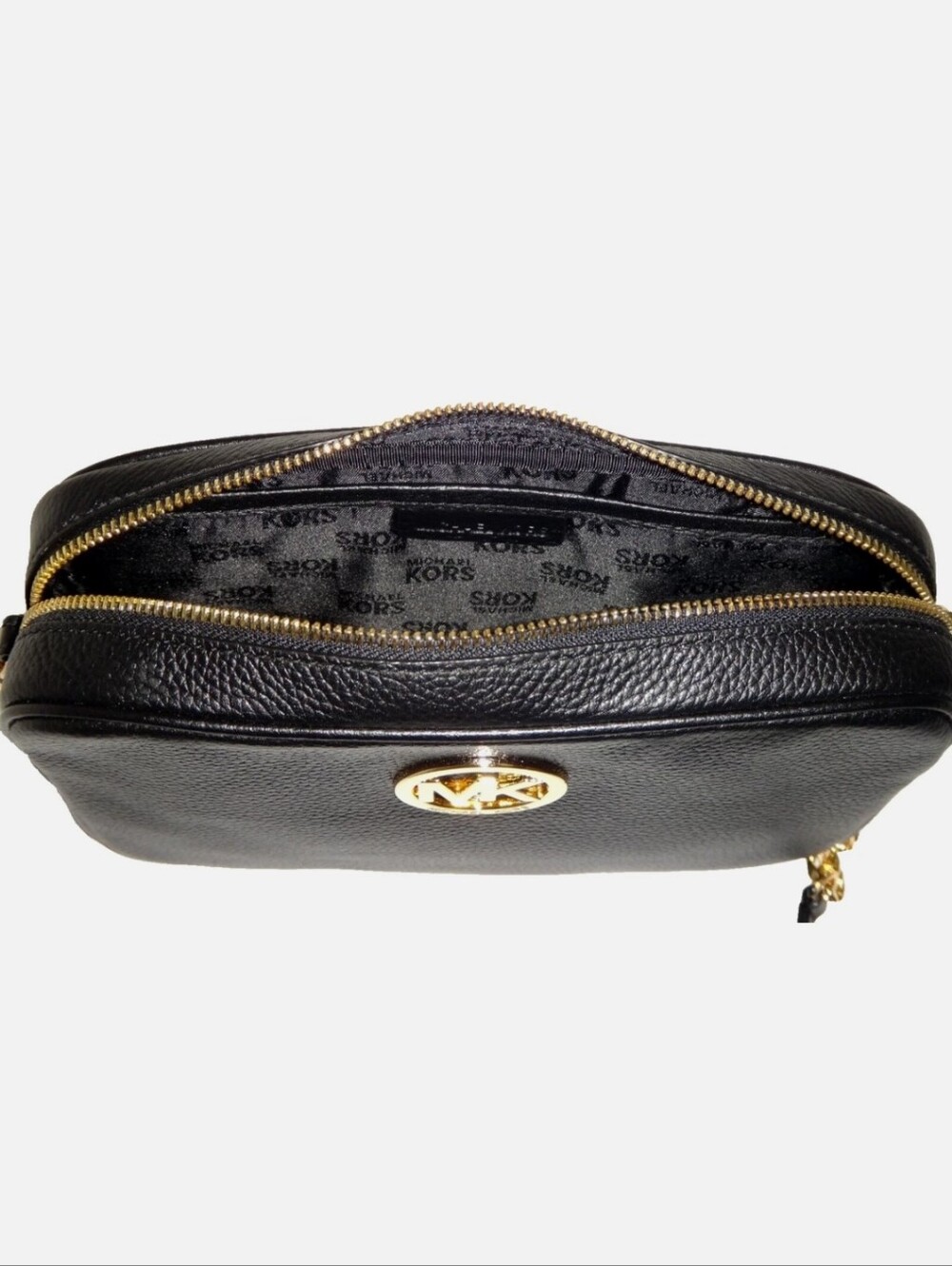 Michael Kors Fulton Large Black Pebbled Leather Crossbody Bag - Picture 4 of 9
